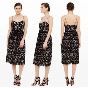 Club Monaco Bolari Lace Spaghetti Strap Floral Midi Dress size 00